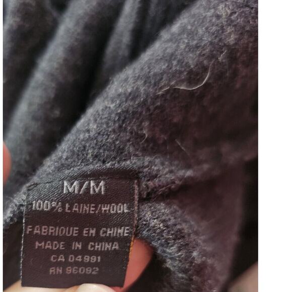 Katherine Barclay Grey 100% Wool Ruffled Collar Wrap Around Cardigan Medium M‎ - Picture 7 of 7